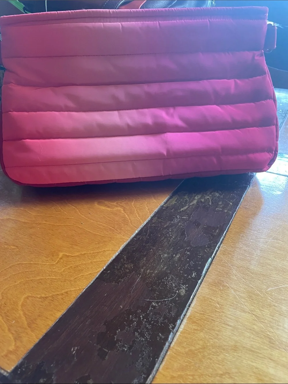 THINK ROYLN Quilted Satin Travel Organizer in Hot Pink